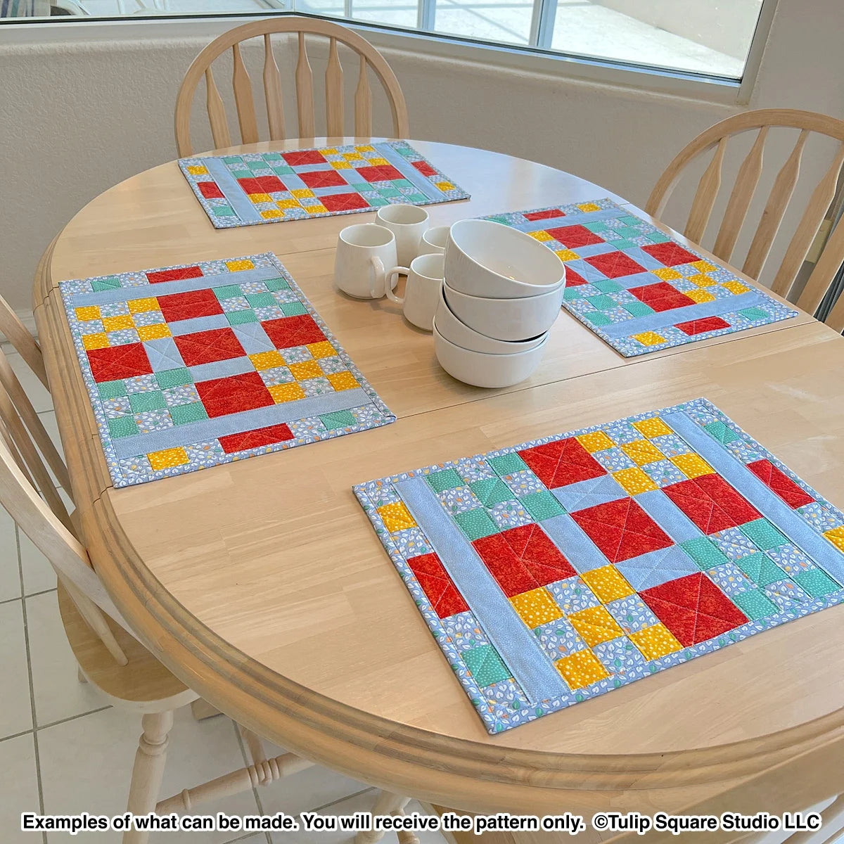 Checkered Table Placemats Downloadable Pattern by Tulip Square