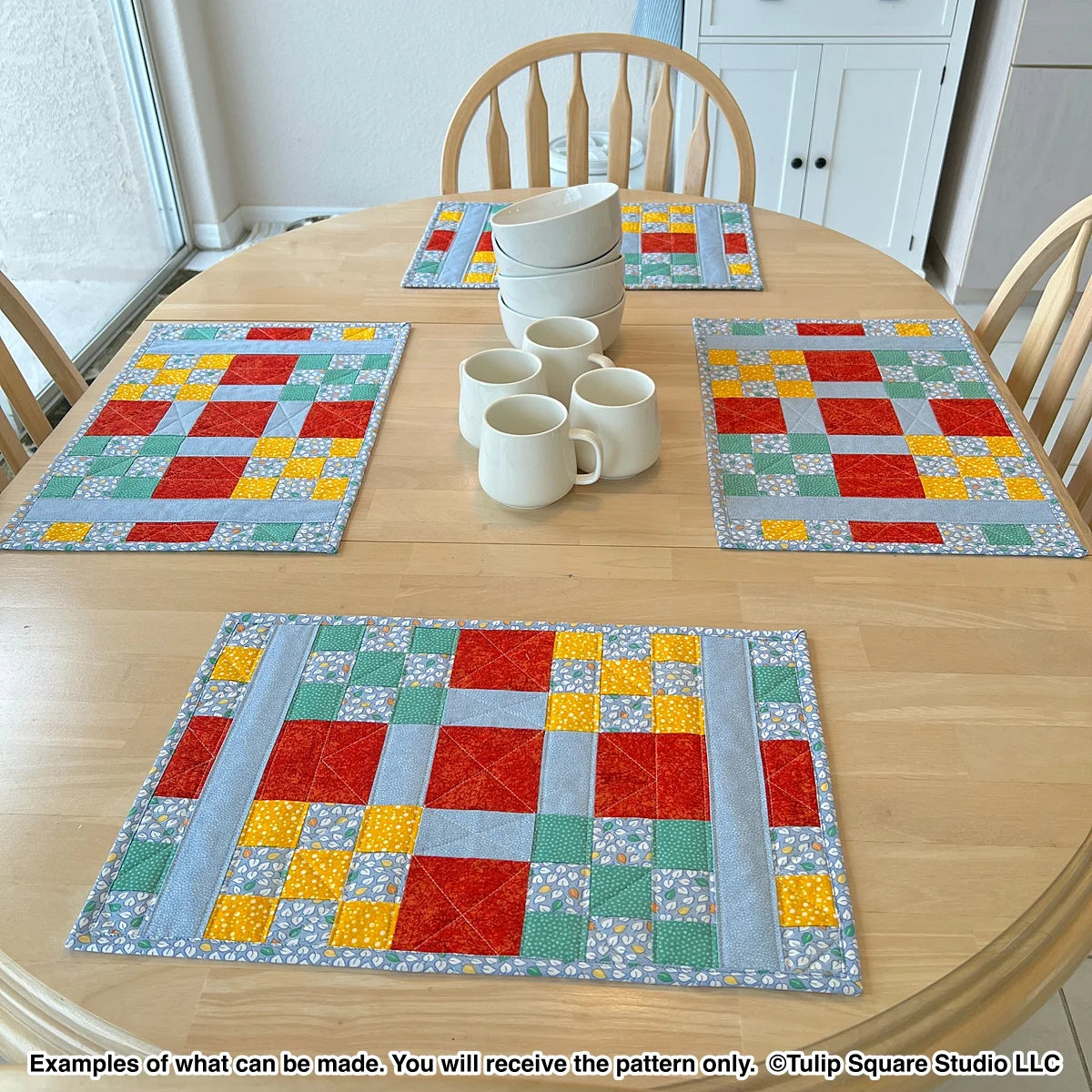 Checkered Table Placemats Downloadable Pattern by Tulip Square