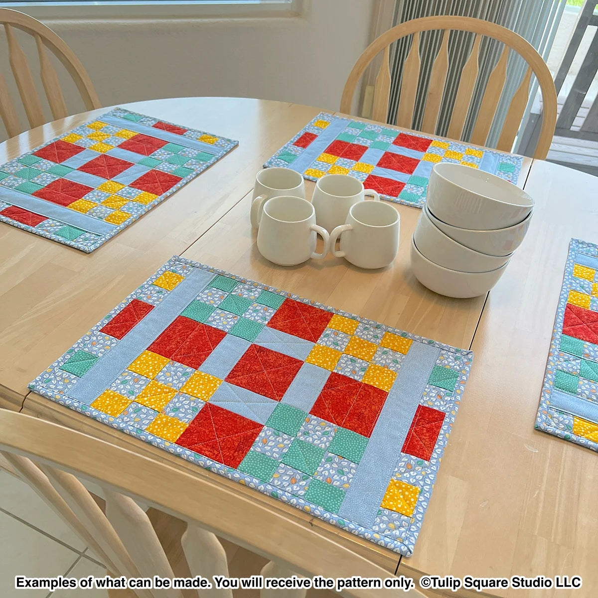 Checkered Table Placemats Downloadable Pattern by Tulip Square