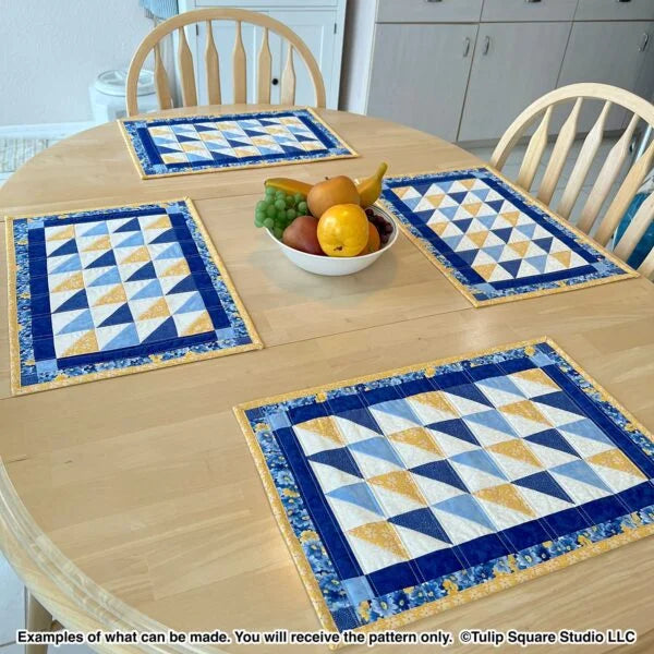 Color Blizzard Placemats Downloadable Pattern by Tulip Square Patterns