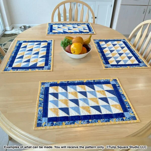 Color Blizzard Placemats Downloadable Pattern by Tulip Square Patterns