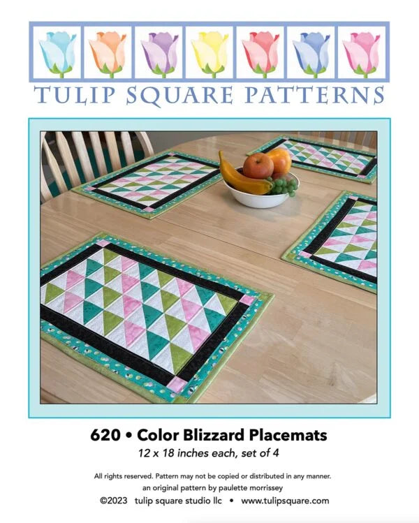 Color Blizzard Placemats Downloadable Pattern by Tulip Square Patterns