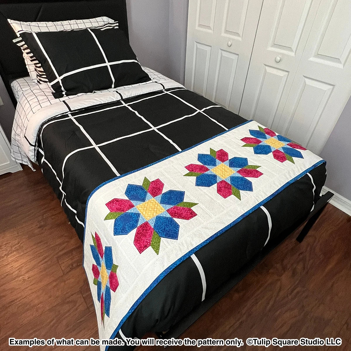 Floral Delight Bed Runner Downloadable Pattern by Tulip Square