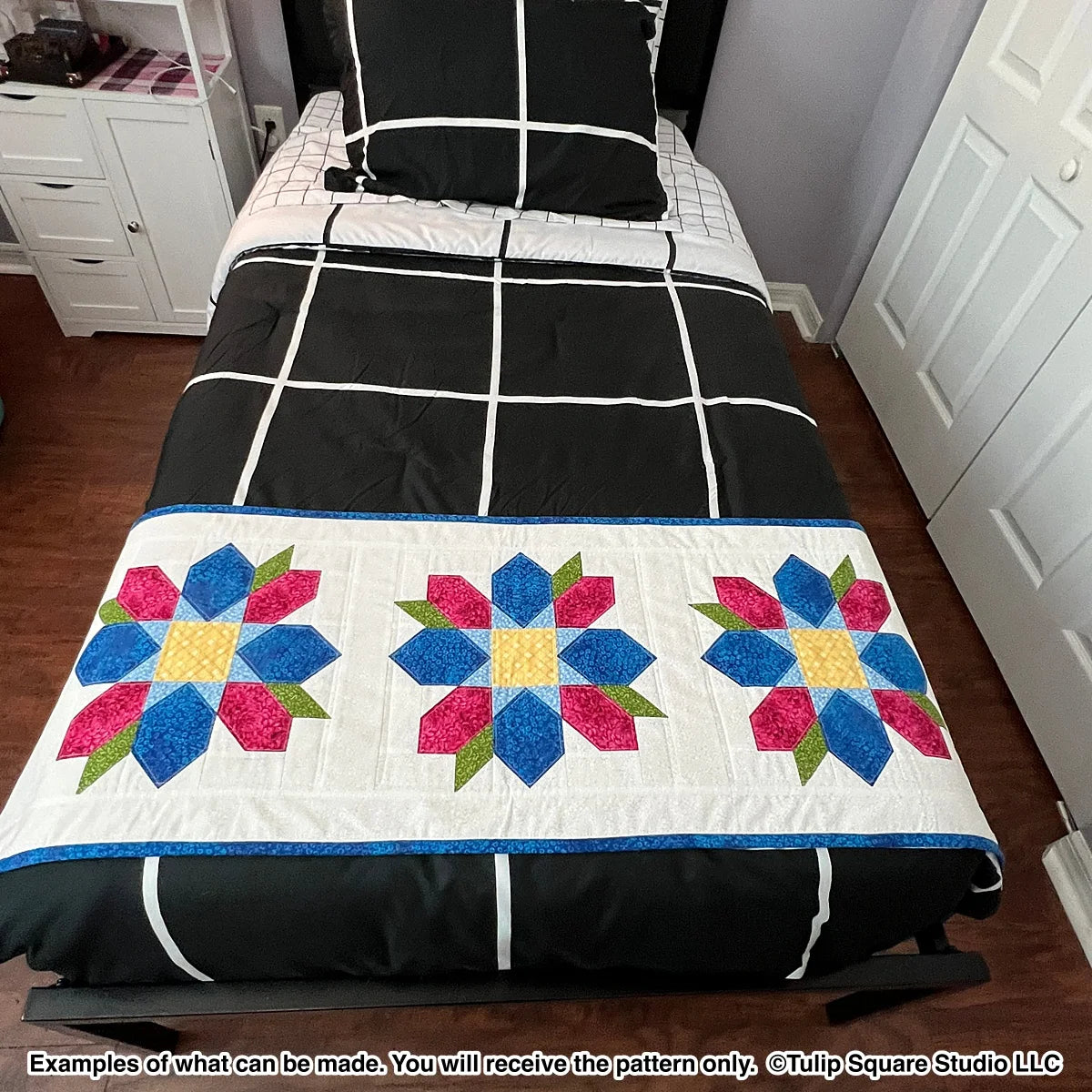 Floral Delight Bed Runner Downloadable Pattern by Tulip Square