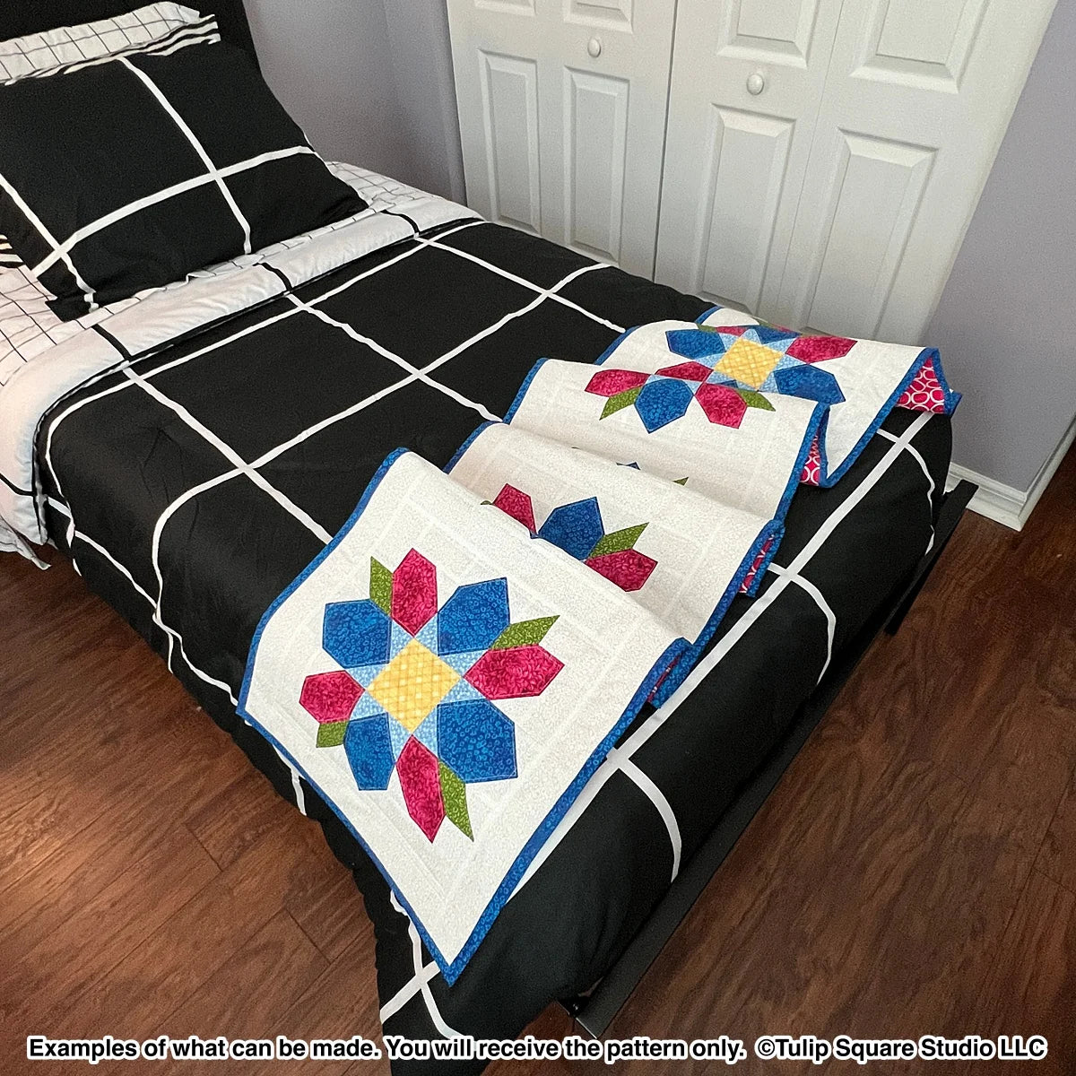 Floral Delight Bed Runner Downloadable Pattern by Tulip Square