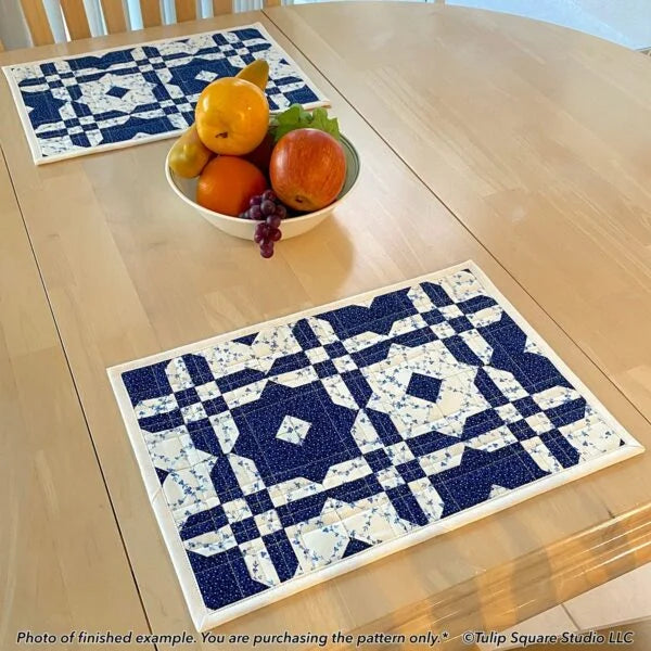 Mirror Image Placemat Set Downloadable Pattern by Tulip Square Patterns