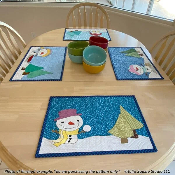 Frosty Friends Placemat Set Downloadable Pattern by Tulip Square Patterns