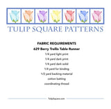 Berry Trellis Table Runner Downloadable Pattern by Tulip Square Patterns