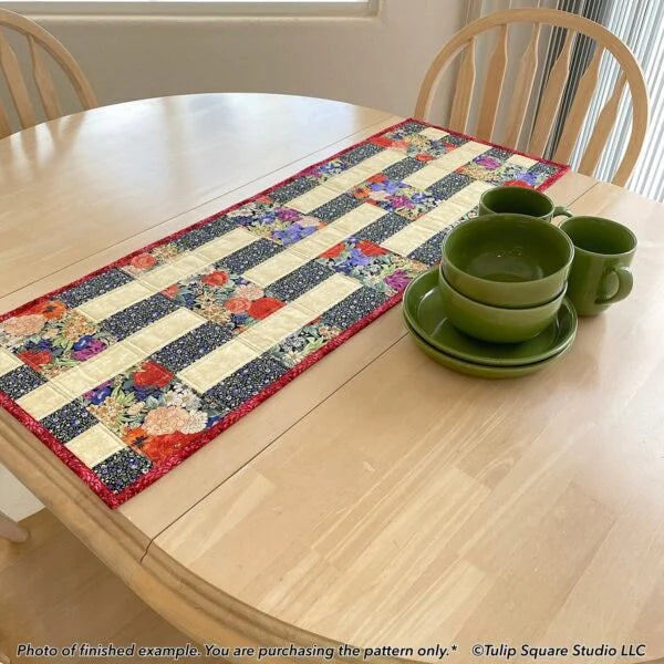 Berry Trellis Table Runner Downloadable Pattern by Tulip Square Patterns