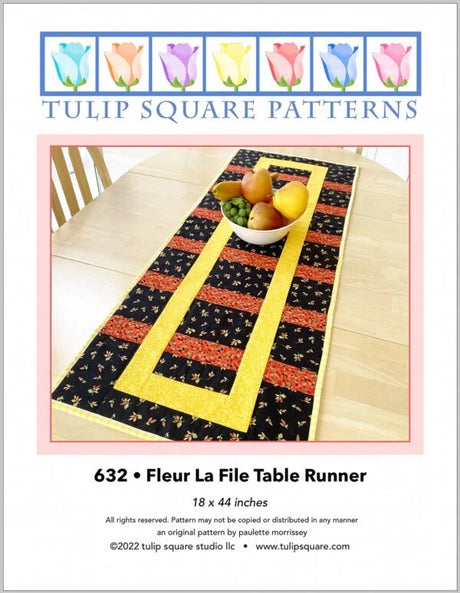 Fleur La File Table Runner Downloadable Pattern by Tulip Square Patterns