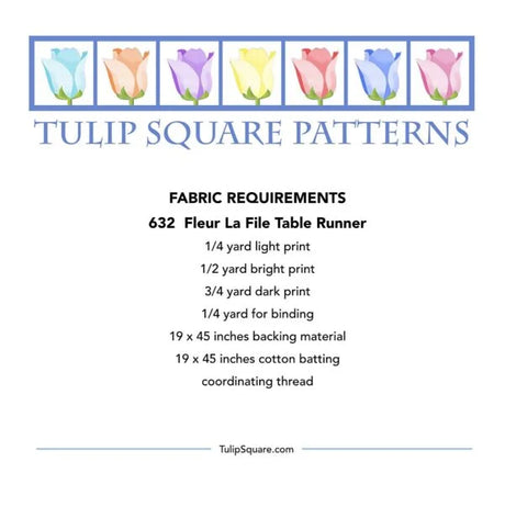 Fleur La File Table Runner Downloadable Pattern by Tulip Square Patterns