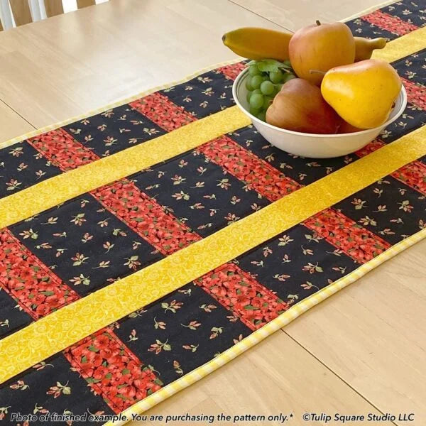 Fleur La File Table Runner Downloadable Pattern by Tulip Square Patterns