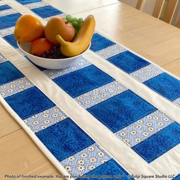 Fleur La File Table Runner Downloadable Pattern by Tulip Square Patterns