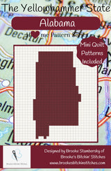 The Yellowhammer State Alabama Downloadable Pattern By Brooke's Bitchin' Stitches