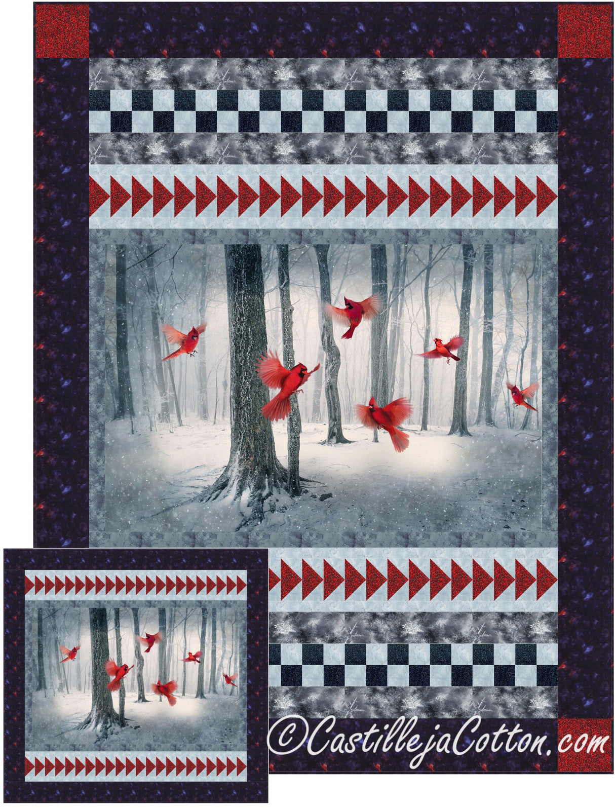 Winter Cardinals Downloadable Pattern by Castilleja Cotton