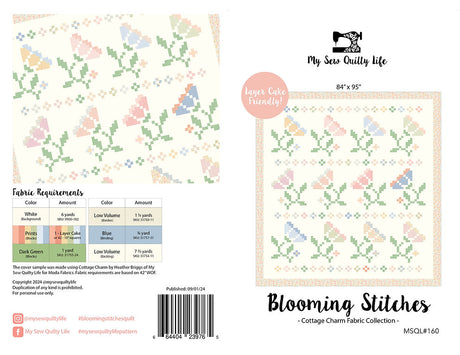 Back of the Blooming Stitches Quilt Pattern by My Sew Quilty Life