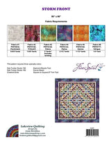 Back of the Storm Front Quilt Pattern by Lakeview Quilting