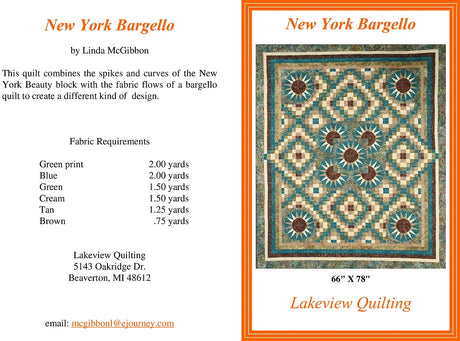 New York Bargello Downloadable Pattern by Lakeview Quilting