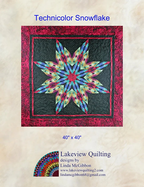 Technicolor Snowflake Quilt Pattern by Lakeview Quilting