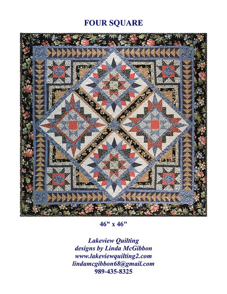 Four Square Downloadable Pattern by Lakeview Quilting