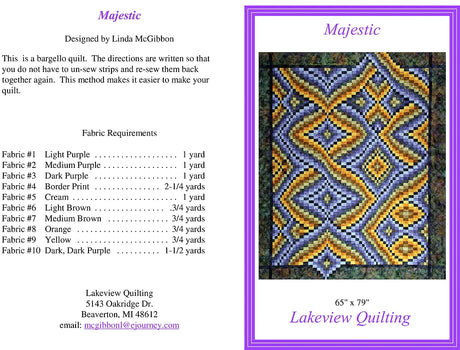 Majestic Downloadable Pattern by Lakeview Quilting