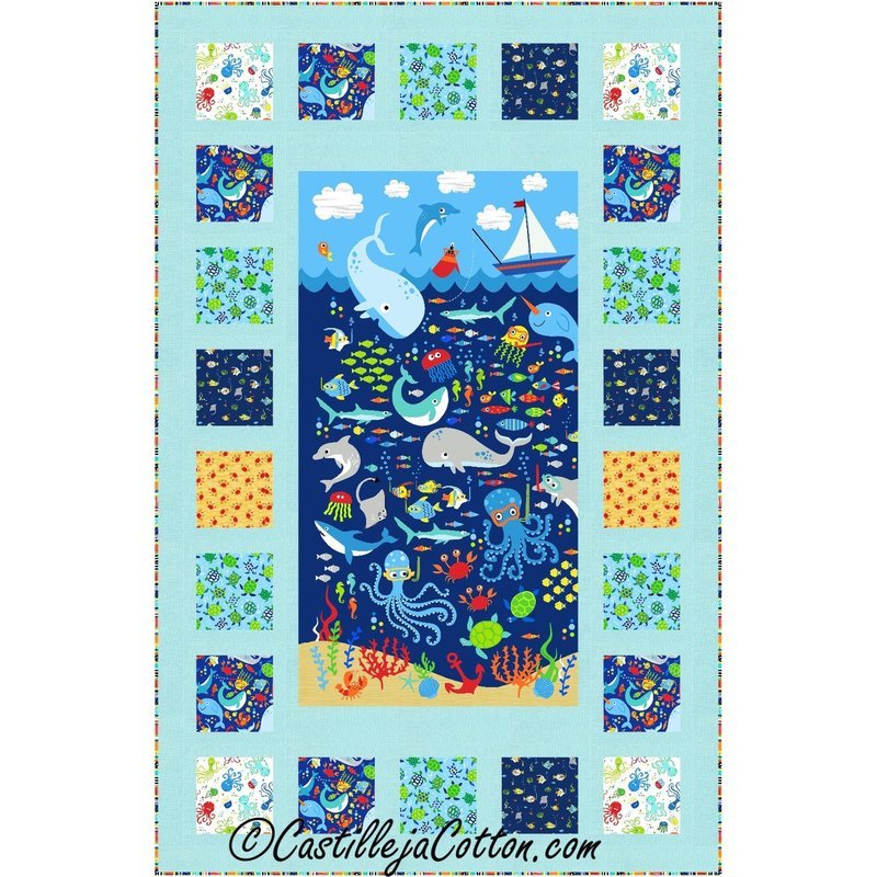 Sea Life Windows Downloadable Pattern by Castilleja Cotton