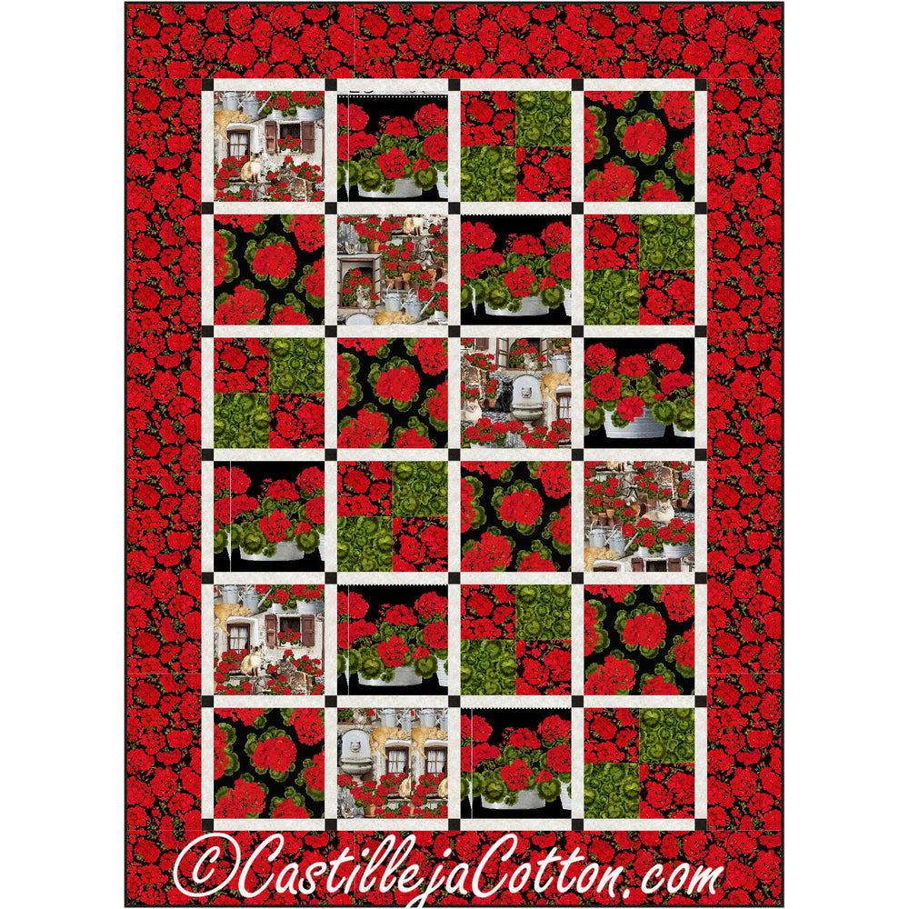 Geranium Quilt Pattern Geraniums Downloadable Pattern – Quilting Books Patterns and Notions