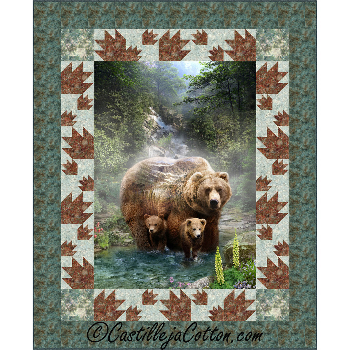 Bears and Paws Panel Downloadable Pattern by Castilleja Cotton by Castilleja Cotton