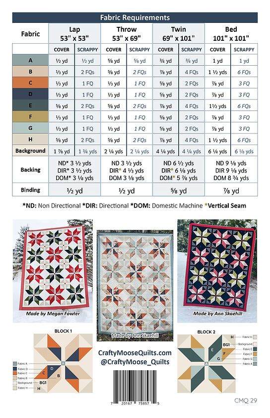 Back of the Star of Wonder Downloadable Pattern by Crafty Moose Quilts