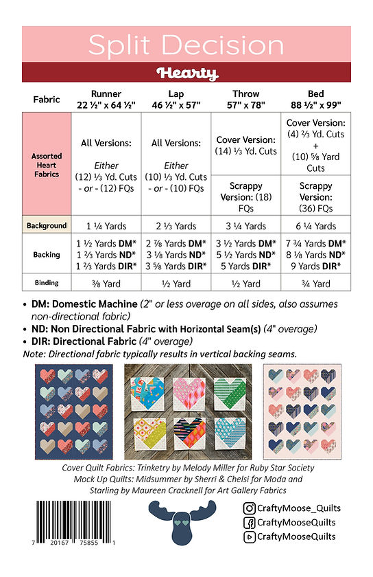 Back of the Split Decision: Hearty Downloadable Pattern by Crafty Moose Quilts