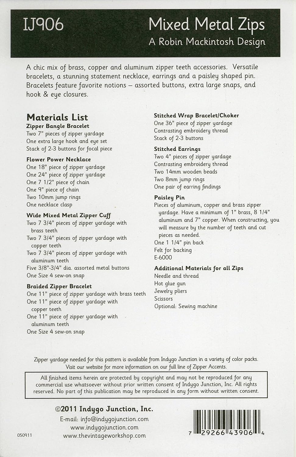 Mixed Metal Zips Pattern