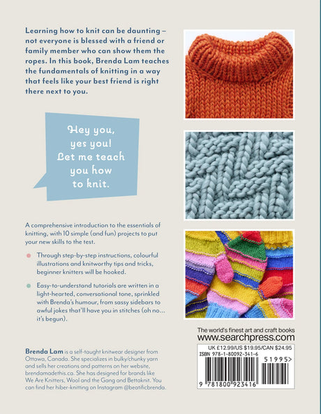 Back of the How To Start Knitting by Search Press USA