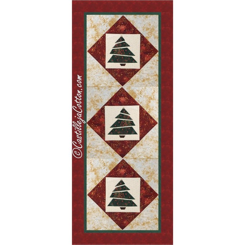 Sliced Tree Table Runner Downloadable Pattern by Castilleja Cotton