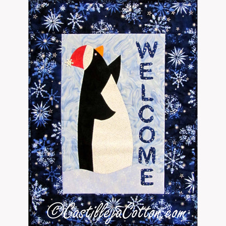 Penguin Welcome Downloadable Pattern by Castilleja Cotton