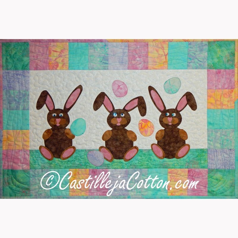 Bunnies Juggling Eggs Downloadable Pattern by Castilleja Cotton