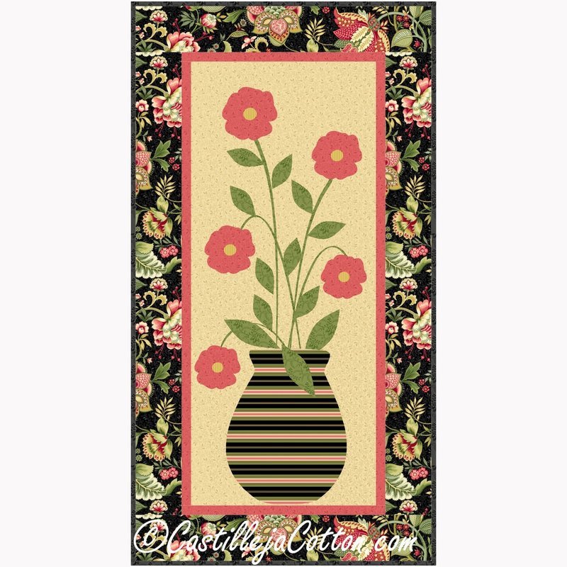 Roses and Vase Downloadable Pattern By Castilleja Cotton
