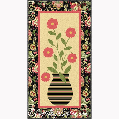 Roses and Vase Downloadable Pattern By Castilleja Cotton
