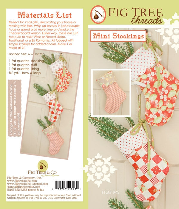 Mini Stockings Pattern by Fig Tree Quilts