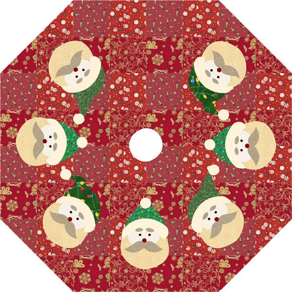 Santa Face Tree Skirt Downloadable Pattern by Castilleja Cotton