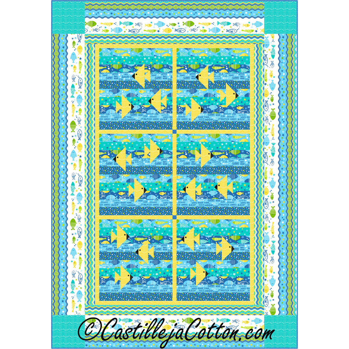 Fish Aquarium Downloadale Pattern by Castilleja Cotton