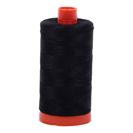Mako Cotton Thread Solid 50wt 1422yds Black by Aurifil USA