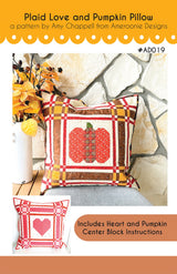 Plaid Love and Pumpkin Pillow by Ameroonie Designs