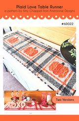 Plaid Love and pumpkin Table Runner by Ameroonie Designs