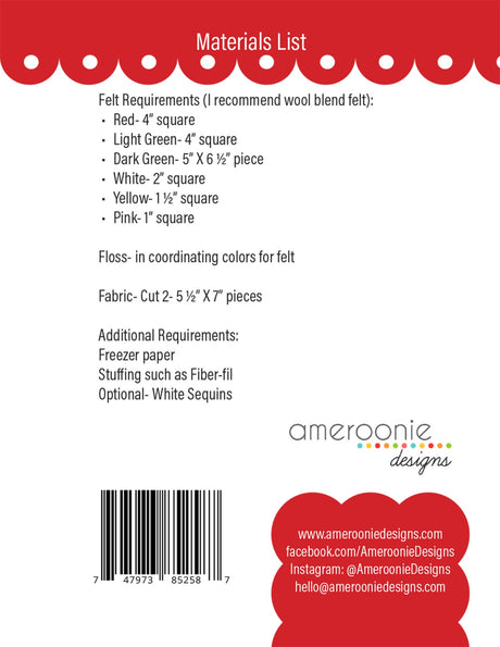 Back of the Summer Strawberry Mini Pillow by Ameroonie Designs