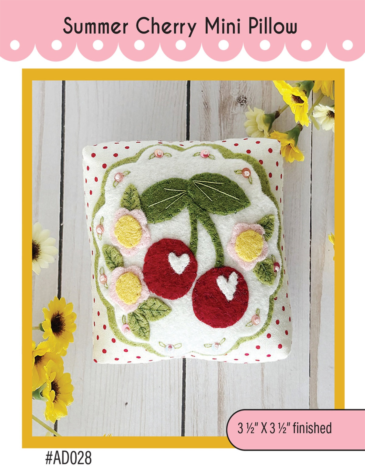 Summer Cherry Mini Pillow by Ameroonie Designs