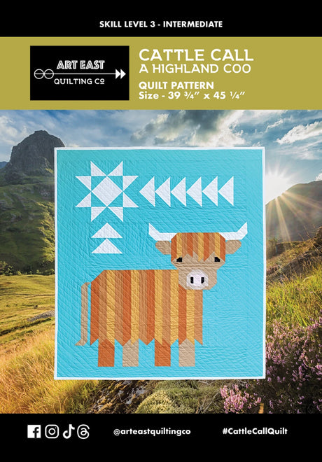 Cattle Call - A Highland Coo Quilt Pattern by Art East Quilting Co.