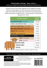 Back of the Cattle Call - A Highland Coo Quilt Pattern by Art East Quilting Co.
