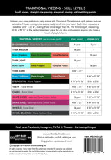 Back of the Dinorama - T-Rex on Roller Skates Quilt Pattern by Art East Quilting CO