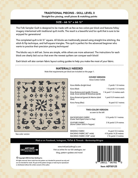 Folk Sampler - The Complete Quilt Project Quilt Pattern