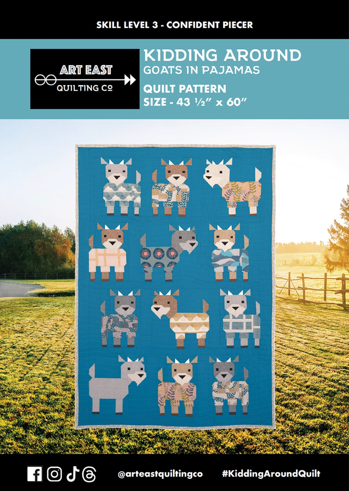 Kidding Around - Goats in Pajamas Quilt Pattern by Art East Quilting CO